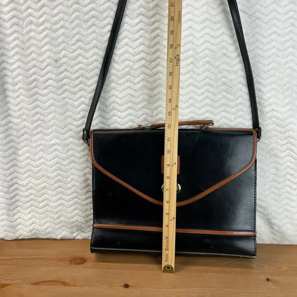 Vintage French Saddle Leather Briefcase Satchel Le Déco Professor Document Bag